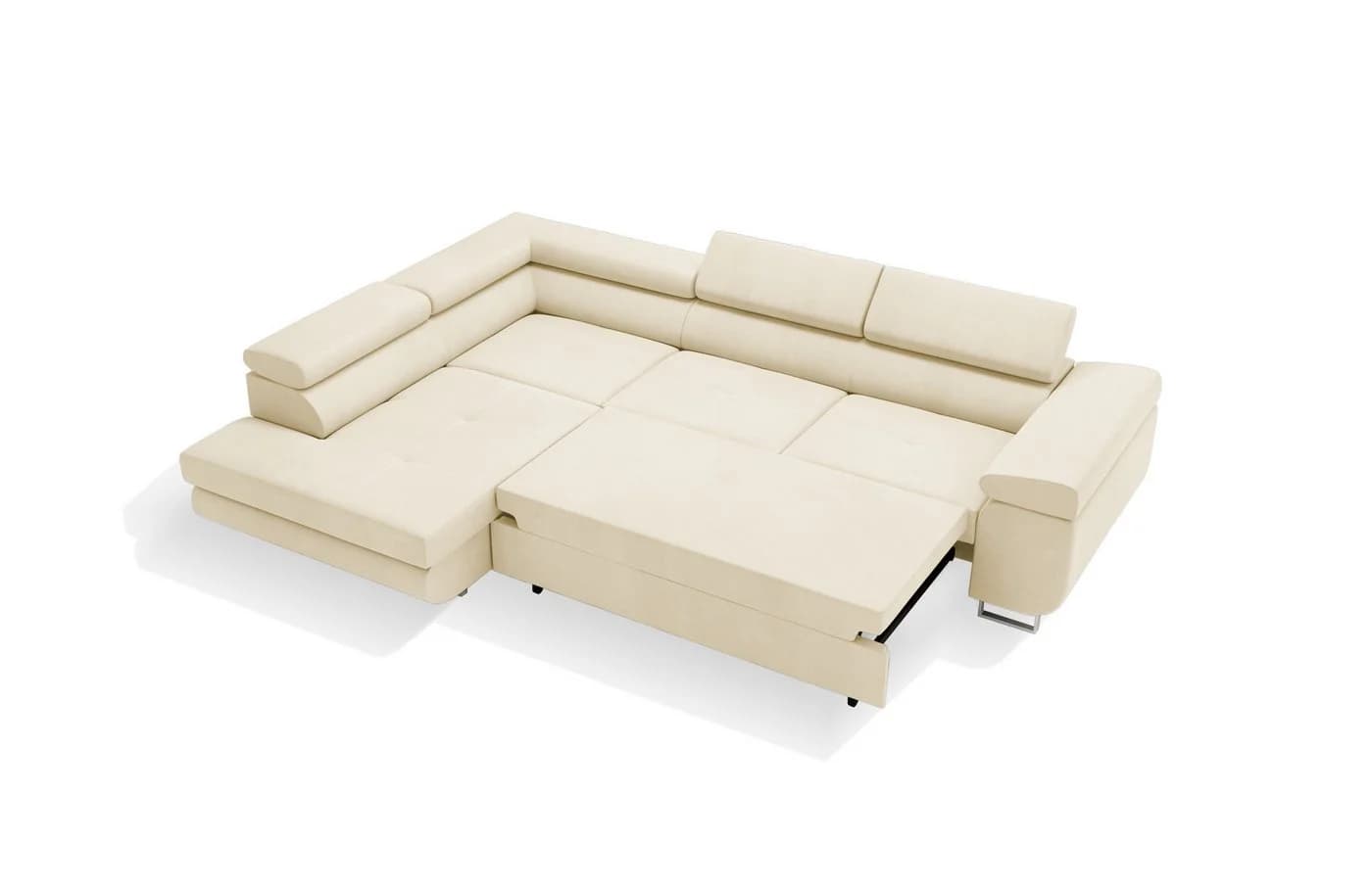 Goldstoff Ecksofa VENUS mit Schlaffunktion & Bettkasten Beige - Bild 3