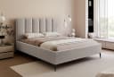Goldstoff Polsterbett GERMAIN Beige mit Bettkasten und hohem Kopfteil Bild 2