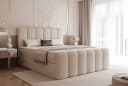 Goldstoff Boxspringbett ETERNA Beige mit Stauraum & hohem Schlafkomfort Bild 2