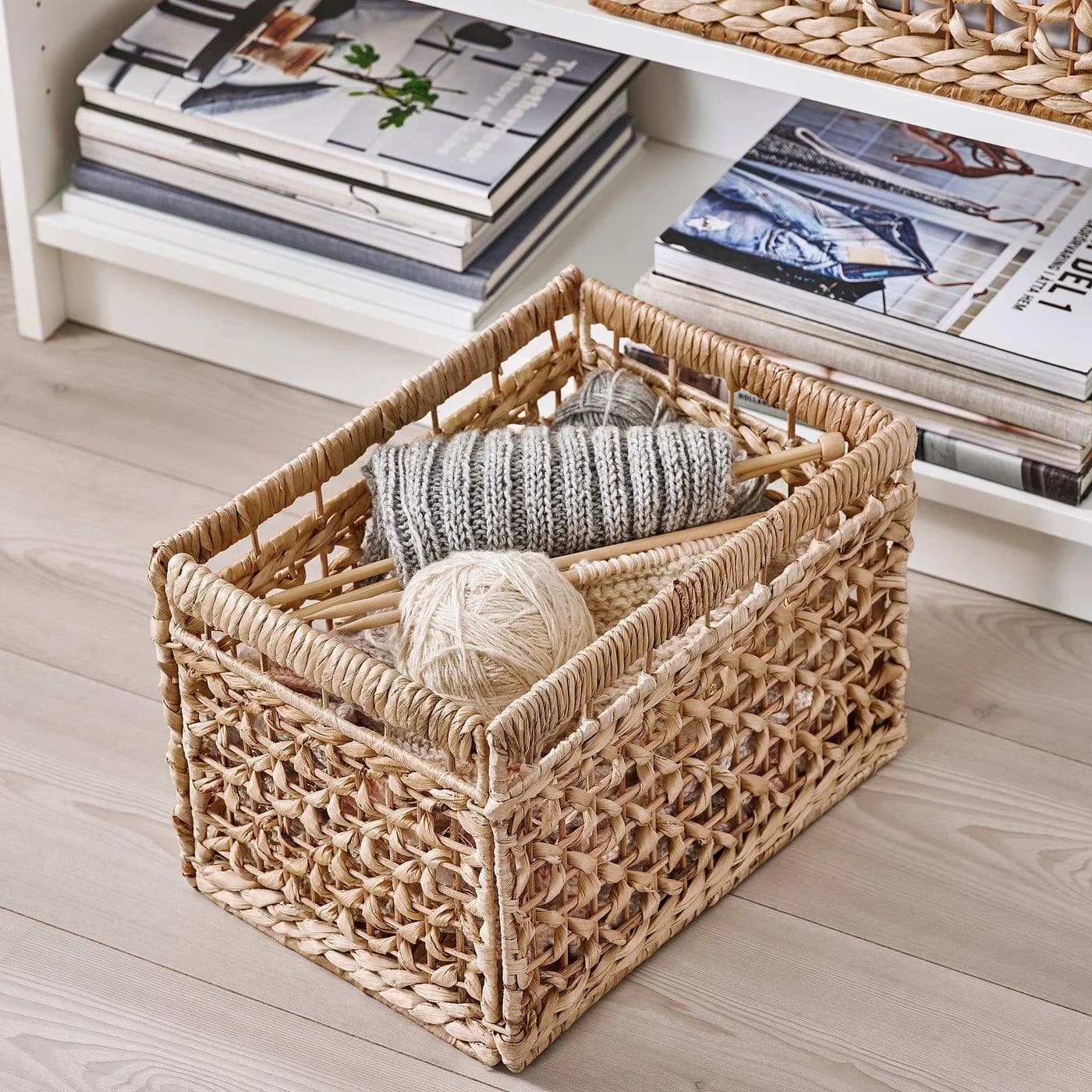 IKEA TÄTING Korb Wasserhyazinthe Naturfarben