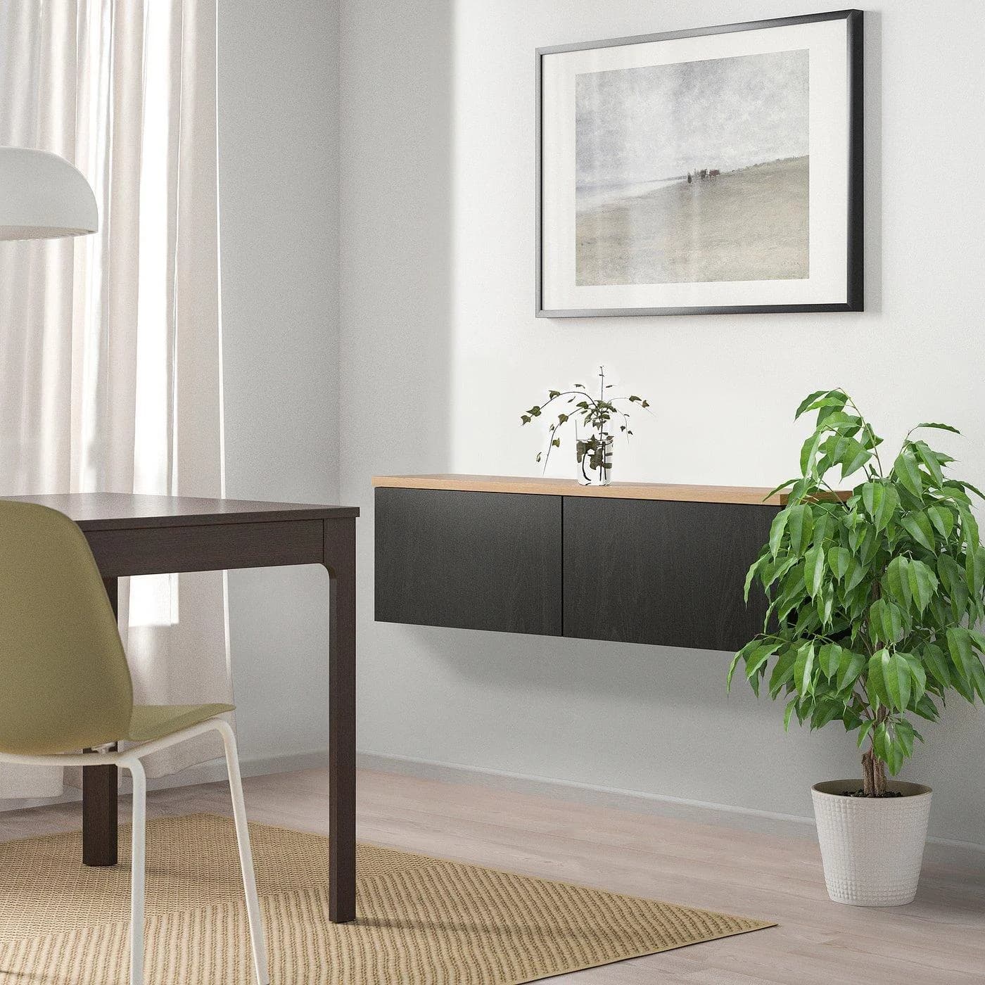 IKEA BESTÅ Schrankkombination für Wandmontage Eichenfurnier Lappviken