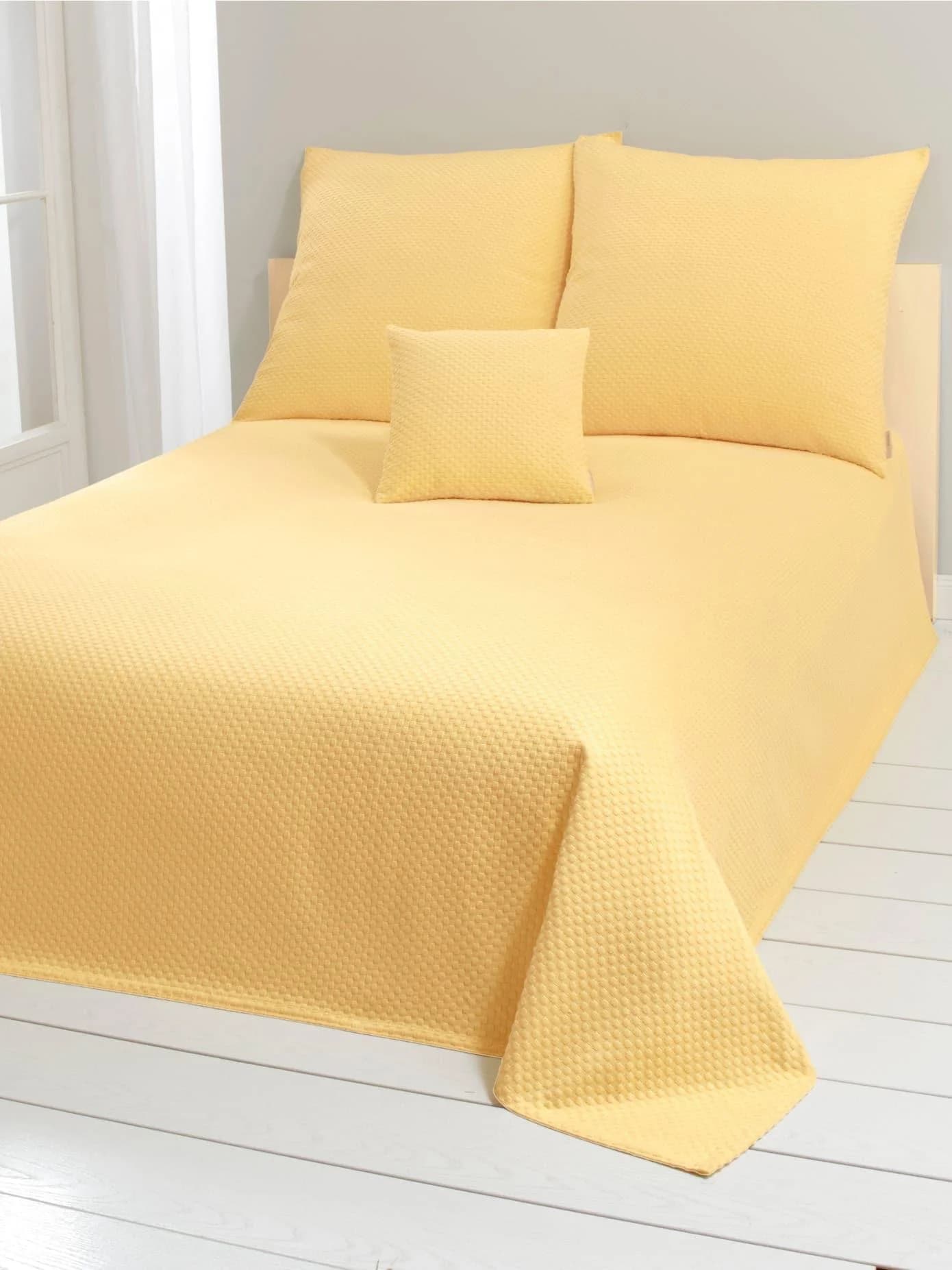 Baur Tagesdecke Pastellgelb 100% Baumwolle Waffelmuster