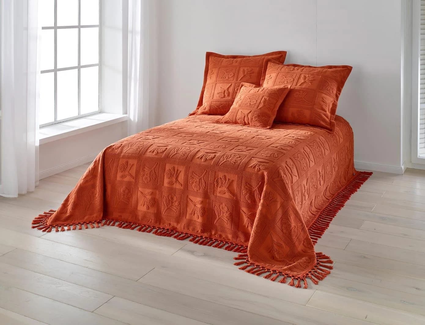 Tagesdecke PEREIRA DA CHUNA Terracotta Jacquardgewebt 250x280cm