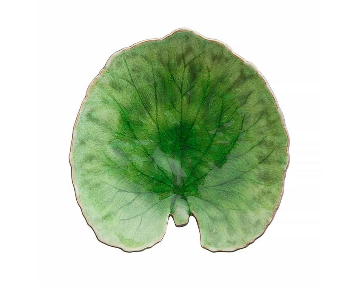 Costa Nova Vorspeisenteller Blatt-Form Alchemilla Leaf Grün Steinzeug