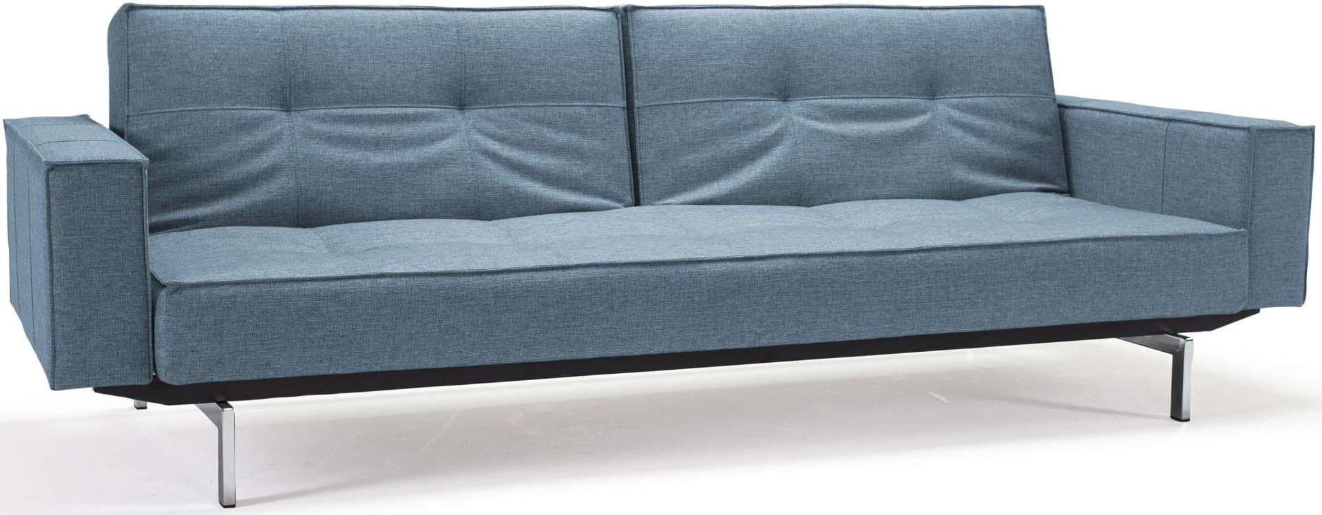 INNOVATION LIVING Splitback Schlafsofa Lightblau Federkern Metallbeine
