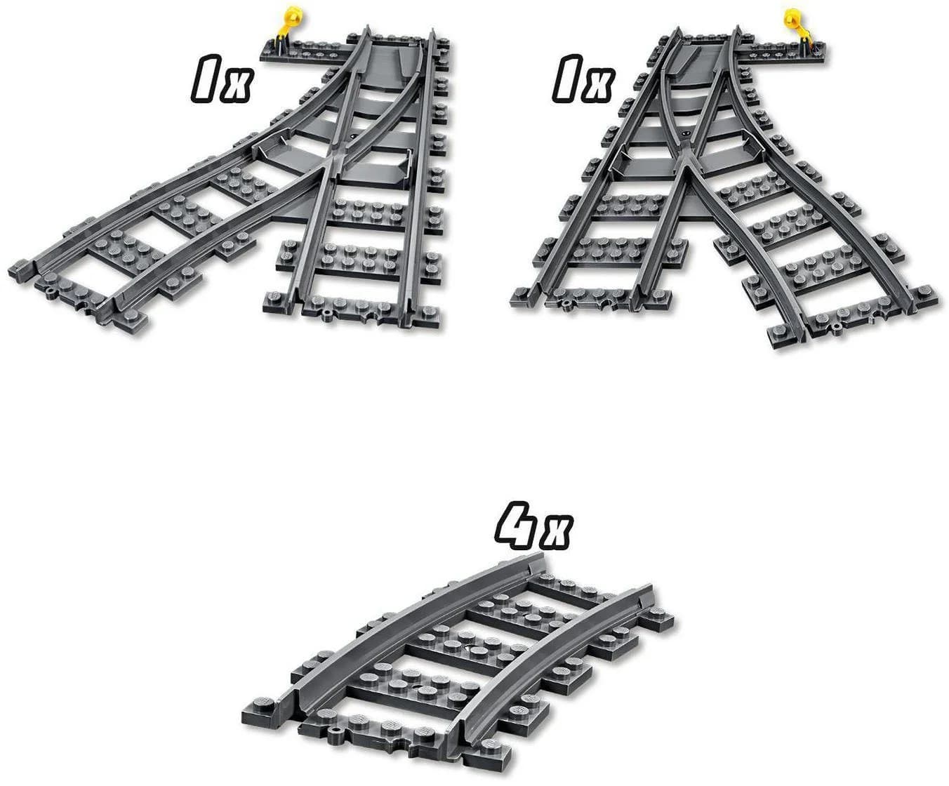 LEGO City Switch Tracks 60238 - Graue Schienen & Weichen für Eisenbahn - Bild 3