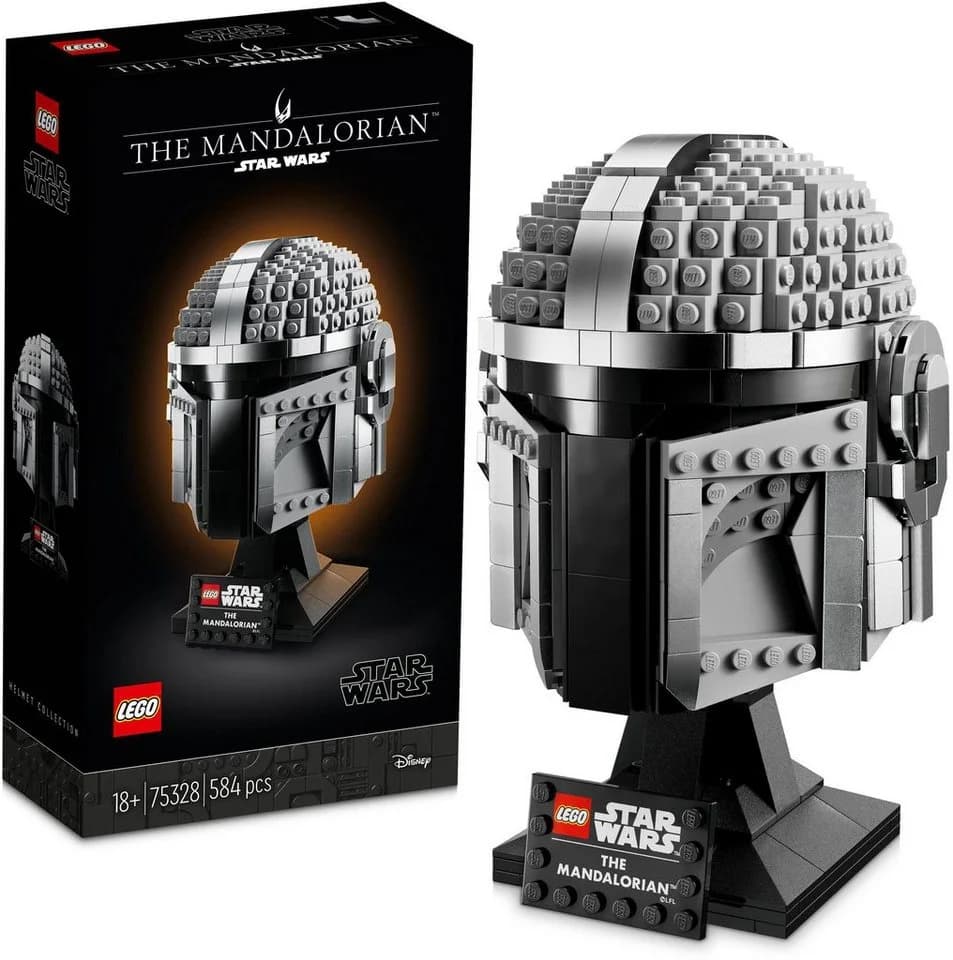 LEGO Mandalorianer Helm 75328 Star Wars Sammlerstück Schwarz Grau - Bild 2