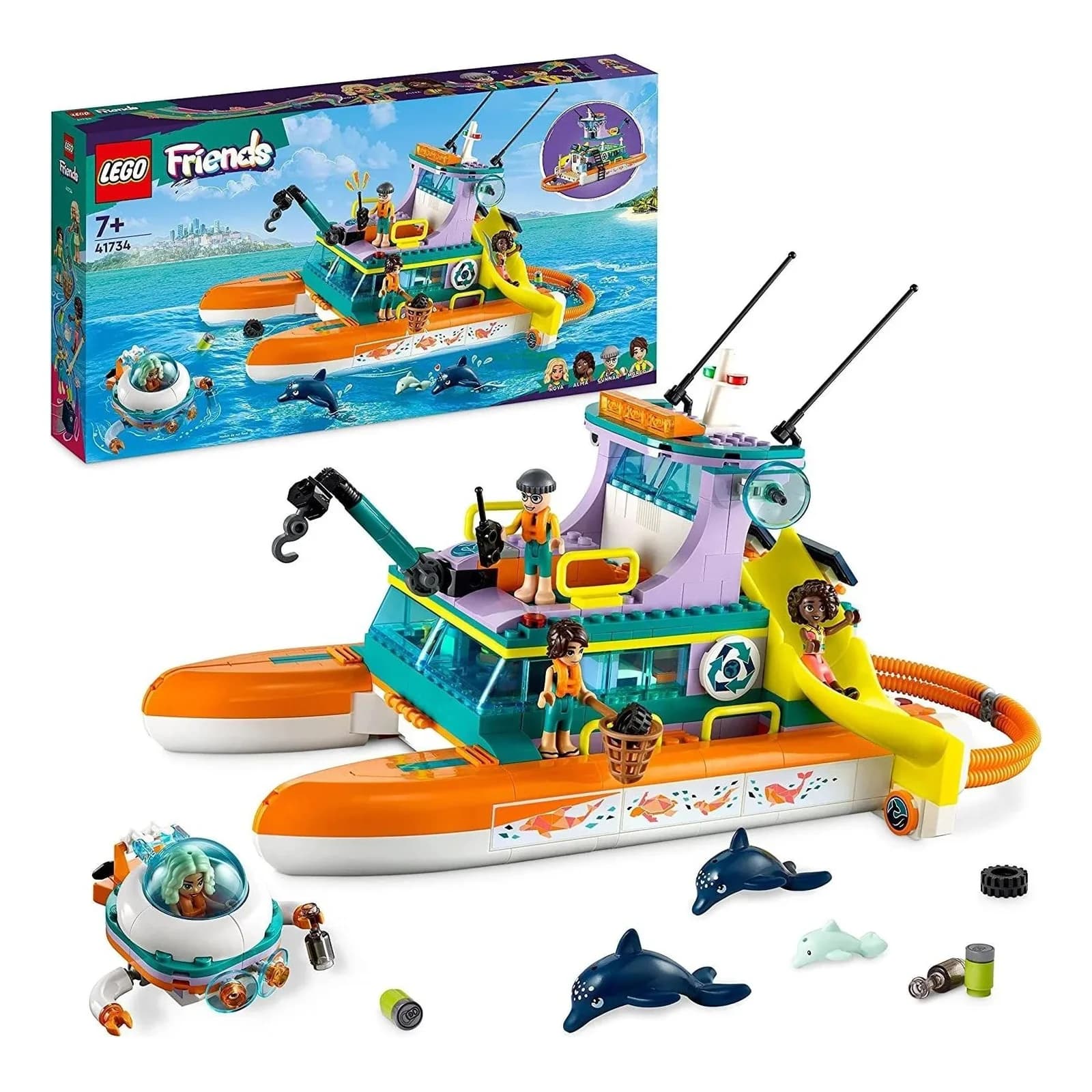 LEGO Friends Seerettungsboot Spielzeug Set mit 4 Figuren