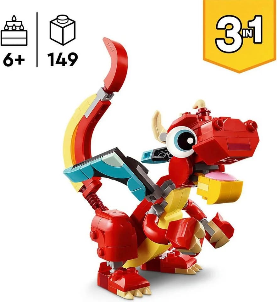 LEGO Creator 3in1 Roter Drache (31145) - 149 Teile Bunt - Bild 3