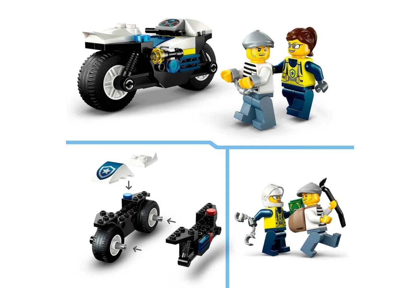 LEGO City Verfolgungsjagd mit dem Polizeimotorrad (60455) - 65 Teile Bunt - Bild 4