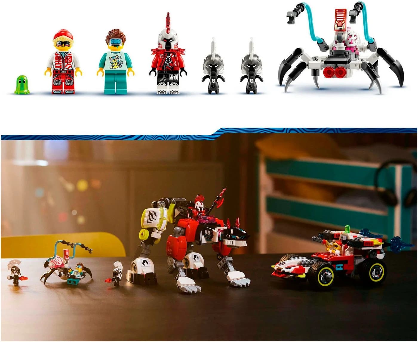 LEGO DREAMZzz Coopers Tiger-Mech und Zero's Hot Rod Auto (71497) Bunt - Bild 5