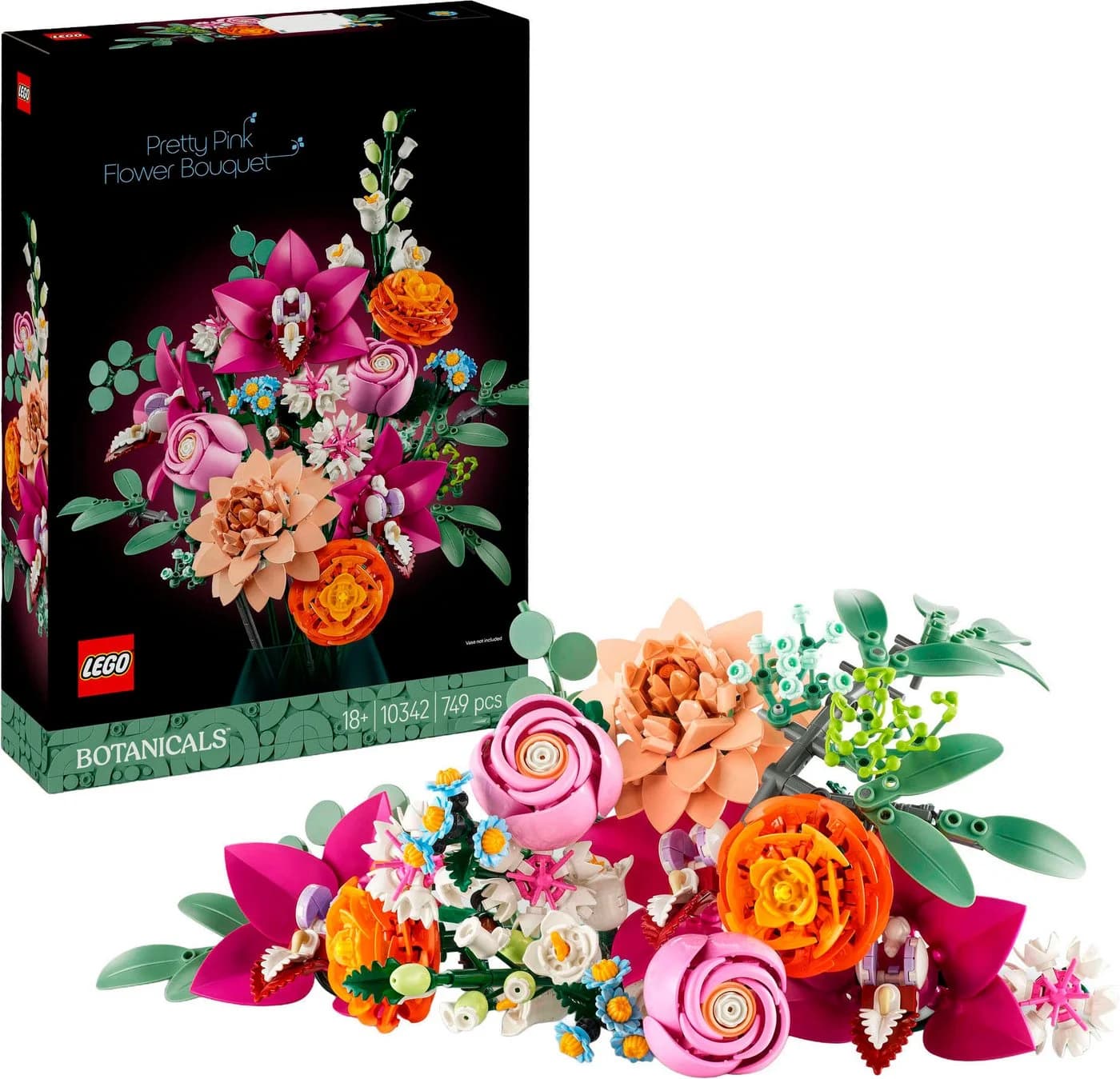 LEGO Botanicals Schöner Rosafarbener Blumenstrauß 10342 - 749 Teile Bauset - Bild 2
