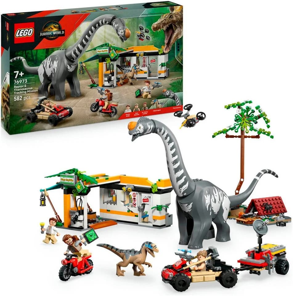 LEGO Jurassic World Raptor & Titanosaurus Große Fährtensuche 76973 Bunt - Bild 2