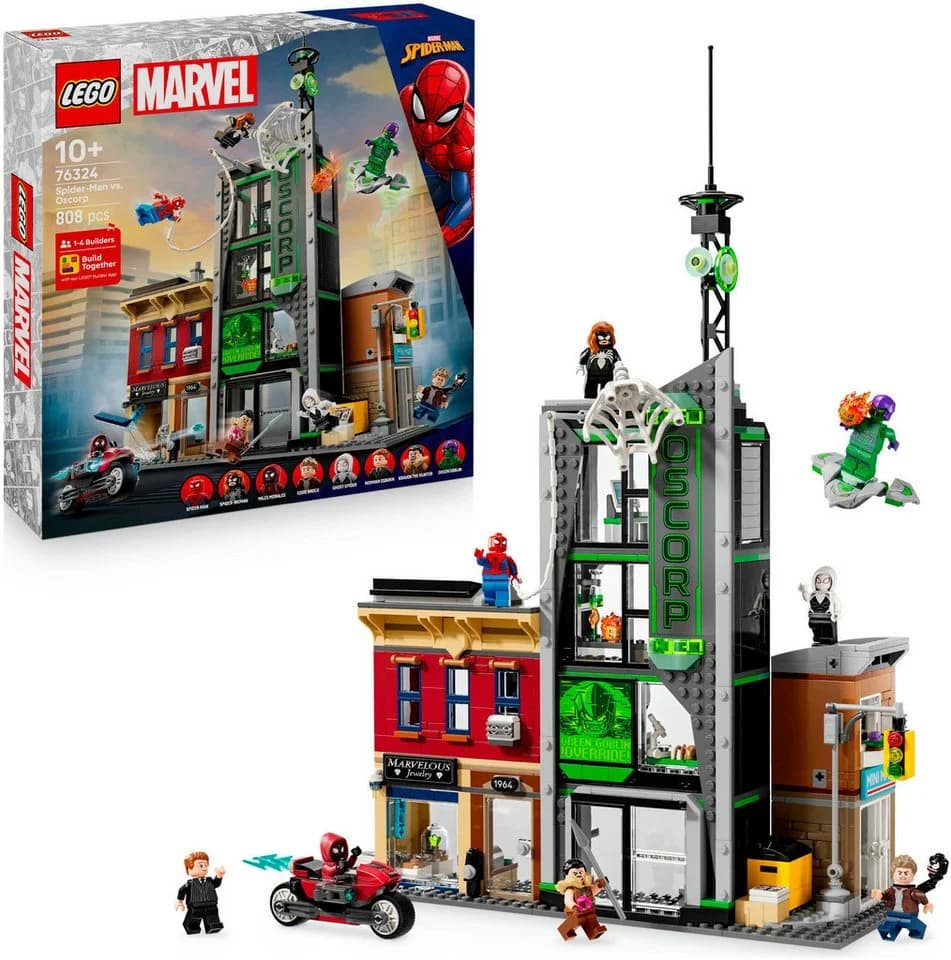 LEGO Spider-Man vs. Oscorp (76324) - 808 Teile, 8 Minifiguren, Urbanes Diorama - Bild 2