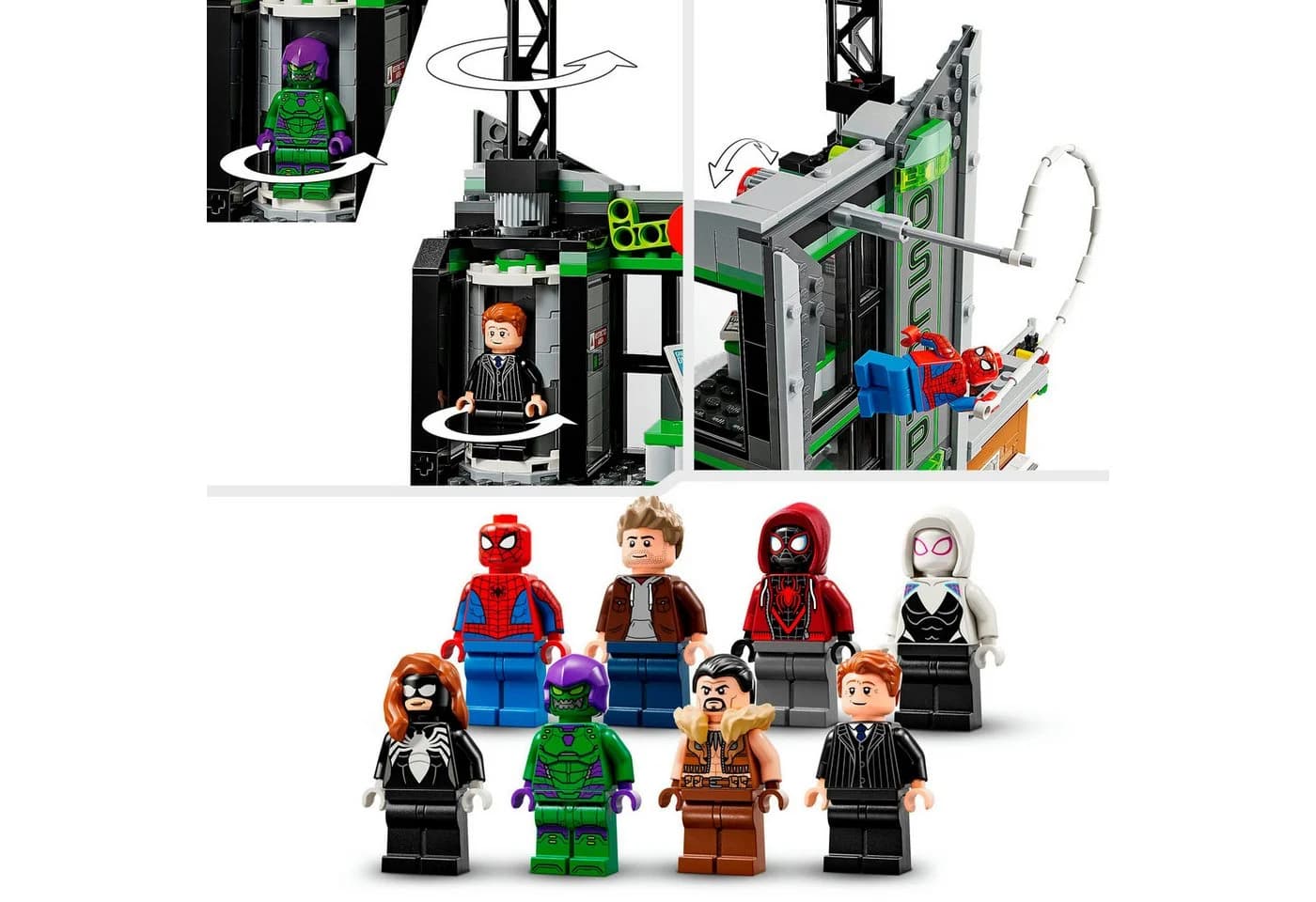LEGO Spider-Man vs. Oscorp (76324) - 808 Teile, 8 Minifiguren, Urbanes Diorama - Bild 5