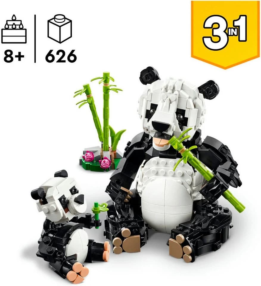 LEGO Creator Wilde Tiere: Pandafamilie 31165 Bunt 3-in-1 Bauset - Bild 3