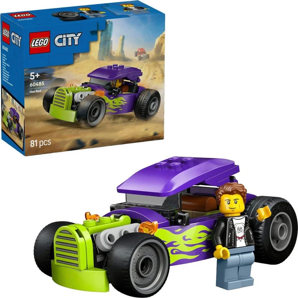 LEGO City Hot Rod 60485 Violett mit neongrünen Flammen - Bild 2