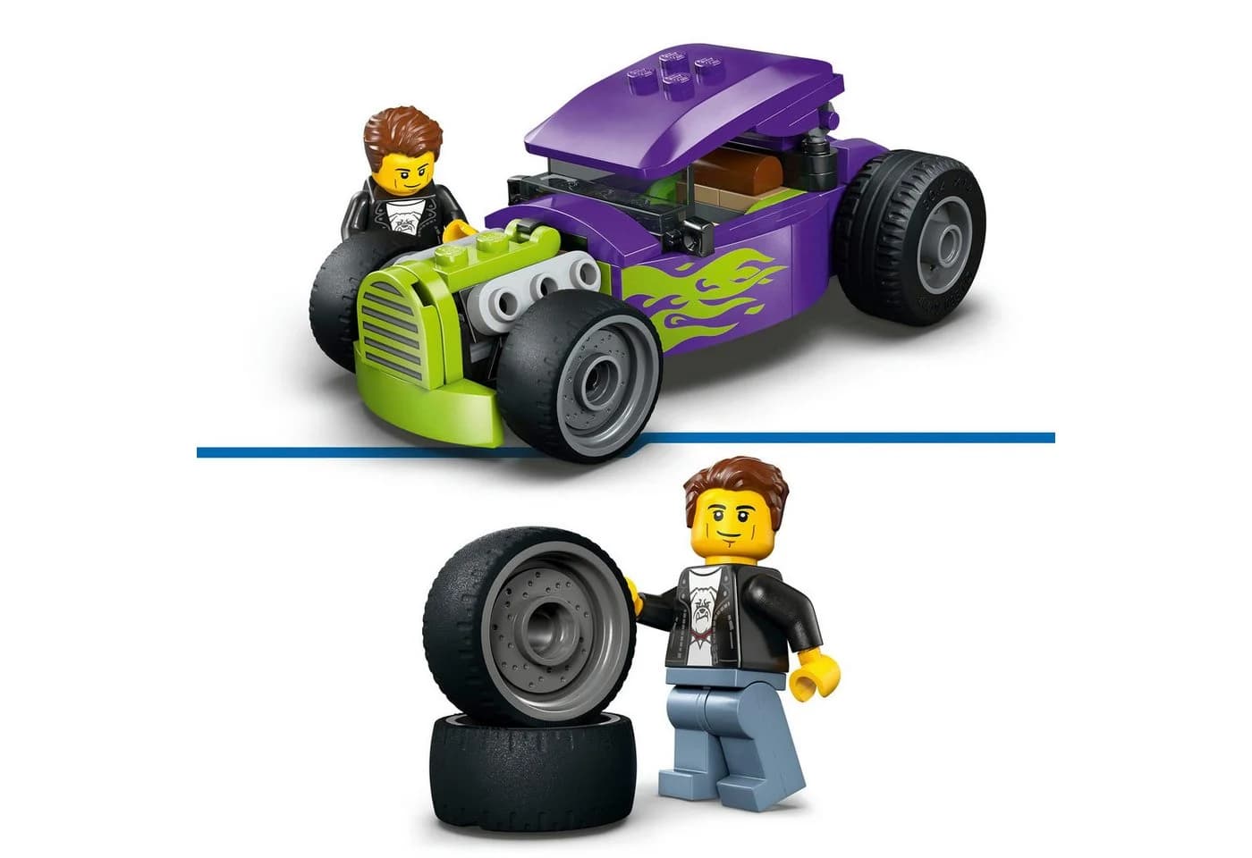 LEGO City Hot Rod 60485 Violett mit neongrünen Flammen - Bild 5