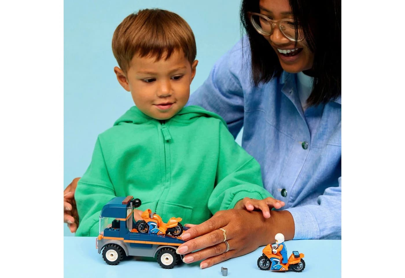 LEGO® Motorradtransporter 60491 LEGO City Konstruktionsspielsteine 88 St. Made in Europe