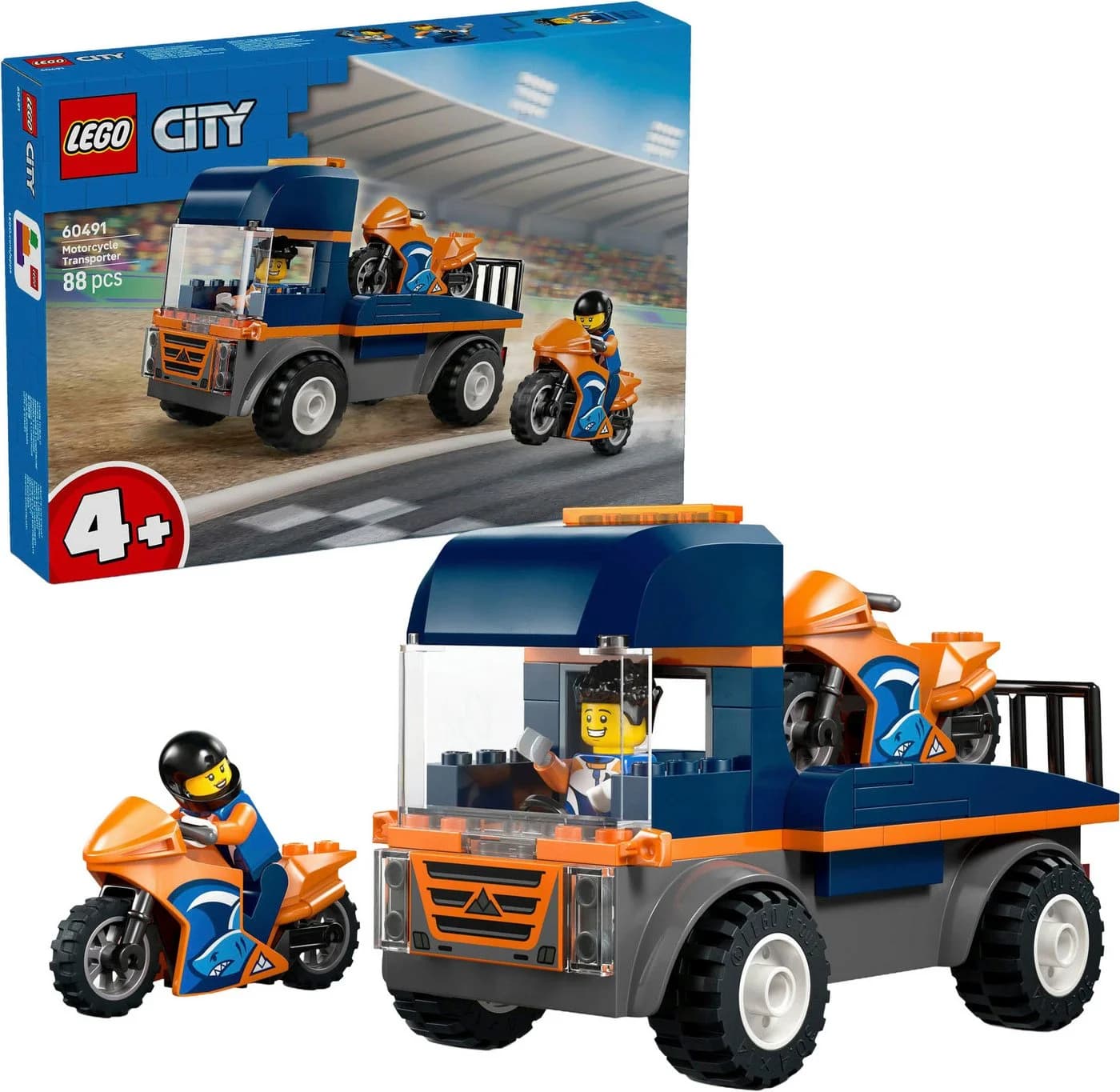 LEGO® Motorradtransporter 60491 LEGO City Konstruktionsspielsteine 88 St. Made in Europe - Bild 2
