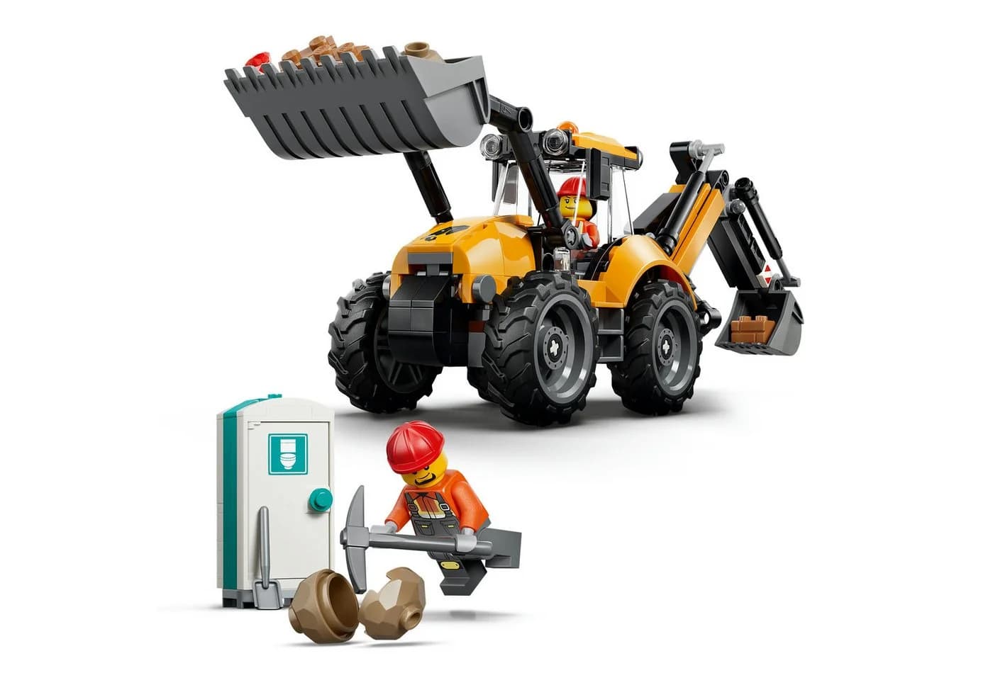 LEGO City Gelber Baggerlader 60480 mit 301 Teilen und Minifiguren - Bild 4
