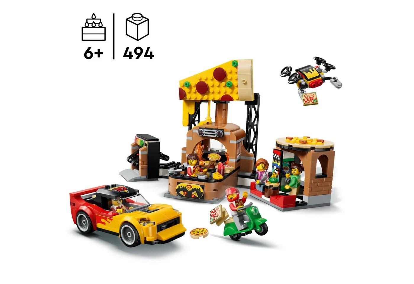 LEGO City Pizza-Liefererlebnis 60496 Bunt 494 Teile - Bild 3