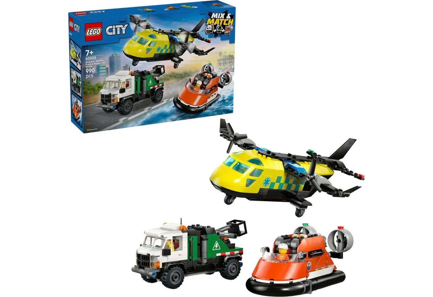 LEGO® City Kombinationsset Flugzeug, Wartungsfahrzeug, Luftkissenboot 60505 - Bild 2