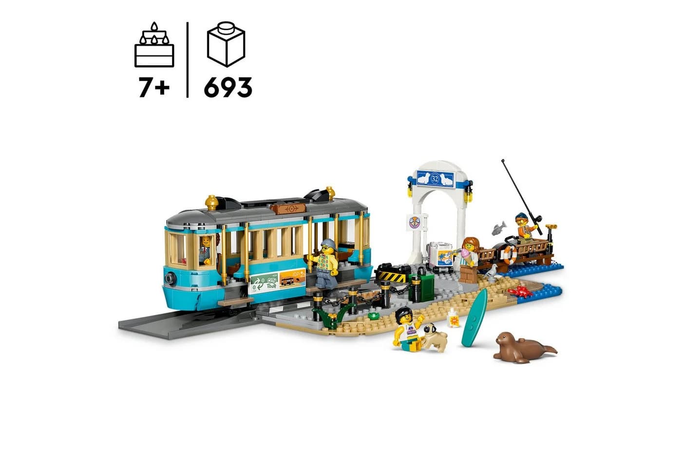 LEGO City Klassische Strandstraßenbahn 60506 Bunt 693 Teile - Bild 3