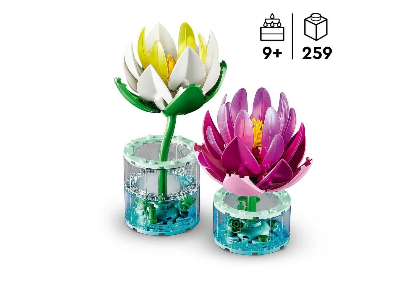 LEGO Botanicals Seerosen Bauset 259 Teile Weiß/Rosa - Bild 3