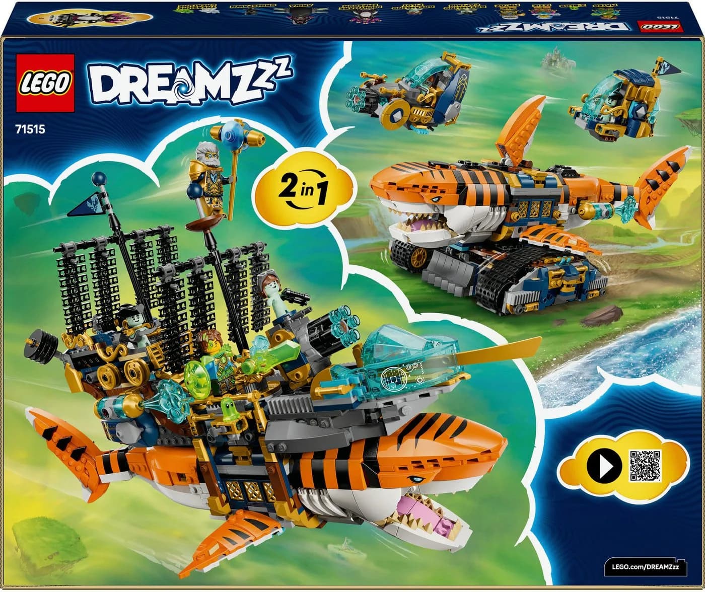 LEGO Tigerhai-Fahrzeug 71515 LEGO DREAMZzz Konstruktionsspielsteine 1548 St