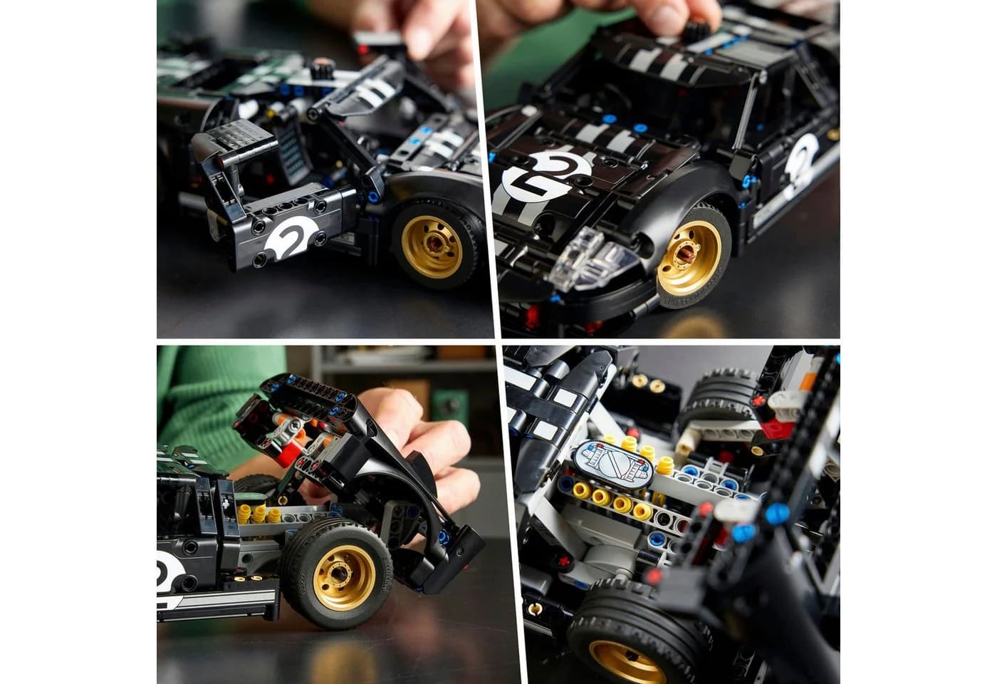 LEGO Technic 1966 Ford GT40 MKII Rennwagen 793 Teile Schwarz/Silber - Bild 3