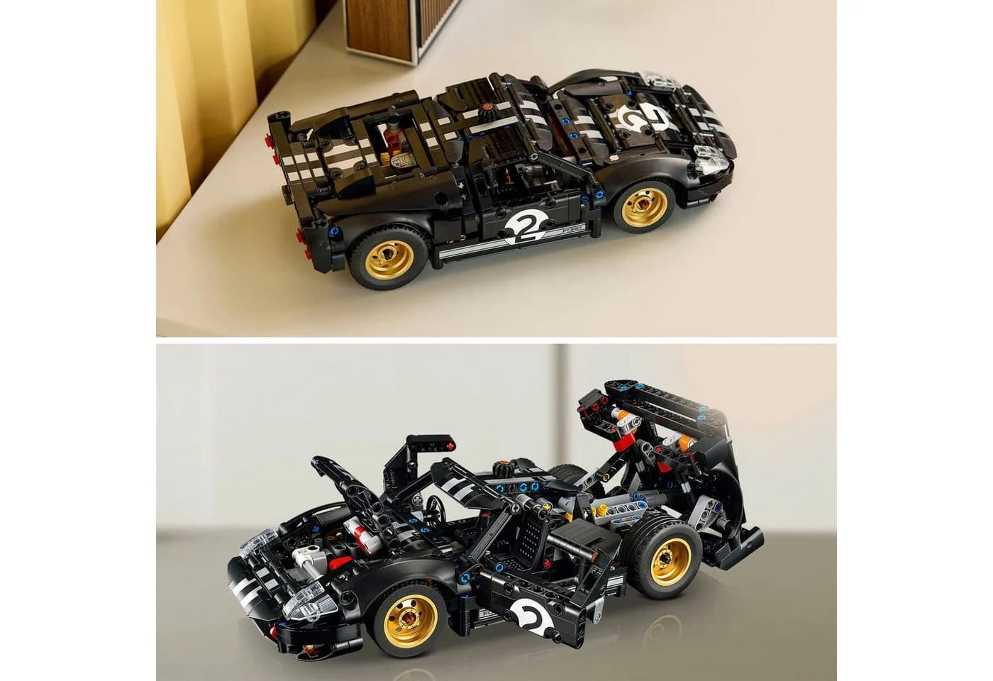 LEGO Technic 1966 Ford GT40 MKII Rennwagen 793 Teile Schwarz/Silber - Bild 4