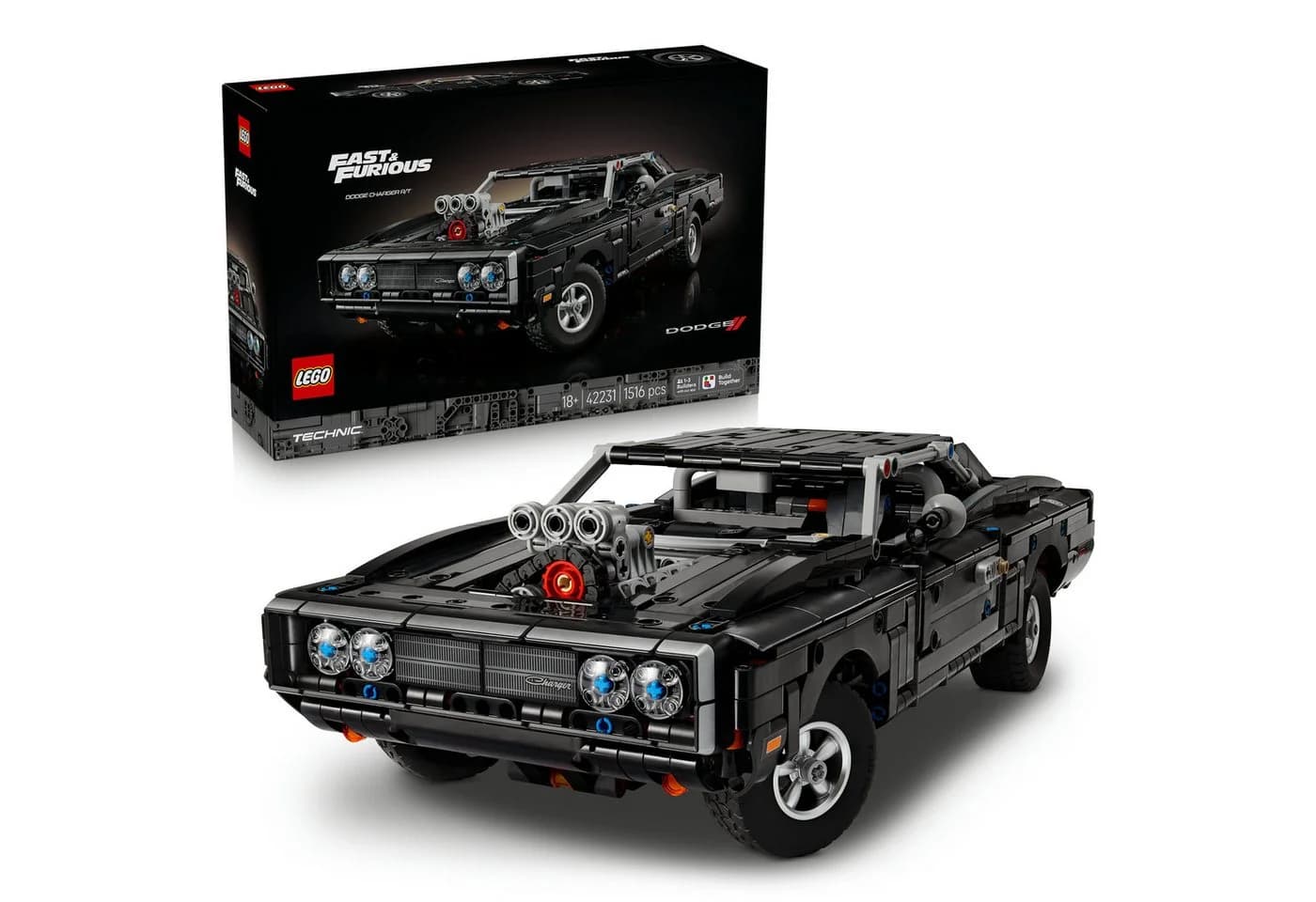LEGO Technic Dodge Charger R/T Auto (42231) Bauset 1516 Teile - Bild 2