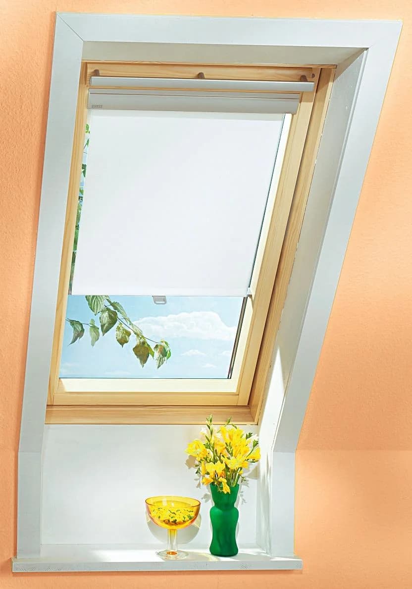 Dachfensterrollo VELUX mit Haltekrallen RHL UK00 1028 Weiß