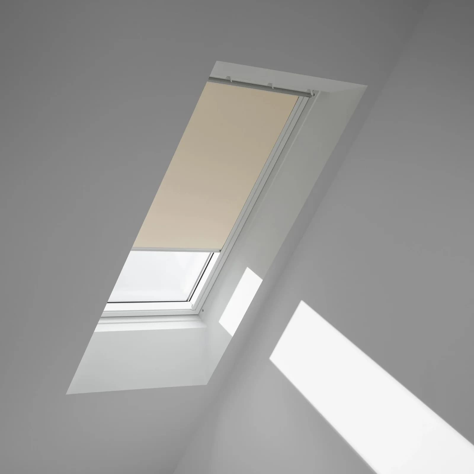 VELUX Verdunklungsrollo DKL S04 Beige Weiß Stufenlos Positionierbar