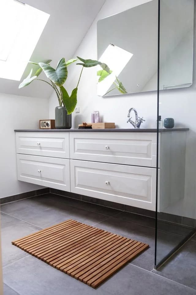 Cinas Badematte Bath Teakholz Wasserresistent Skandinavisch - Bild 3