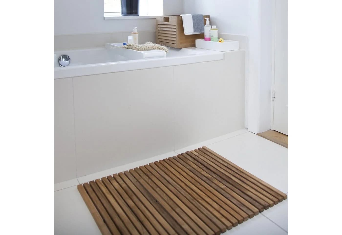 Cinas Badematte Bath Teakholz Wasserresistent Skandinavisch - Bild 4