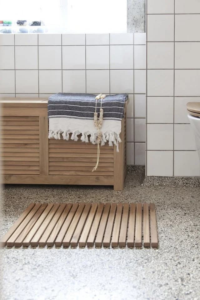 Cinas Badematte Bath Teakholz Wasserresistent Skandinavisch - Bild 5