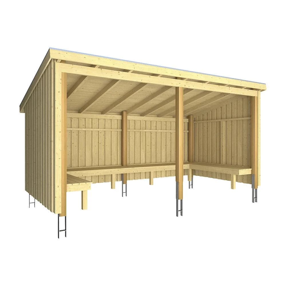 Gartenhaus PLUS "Nordic" Holzwerkstoff Gartenhaus Grillhütte 9,5 m²
