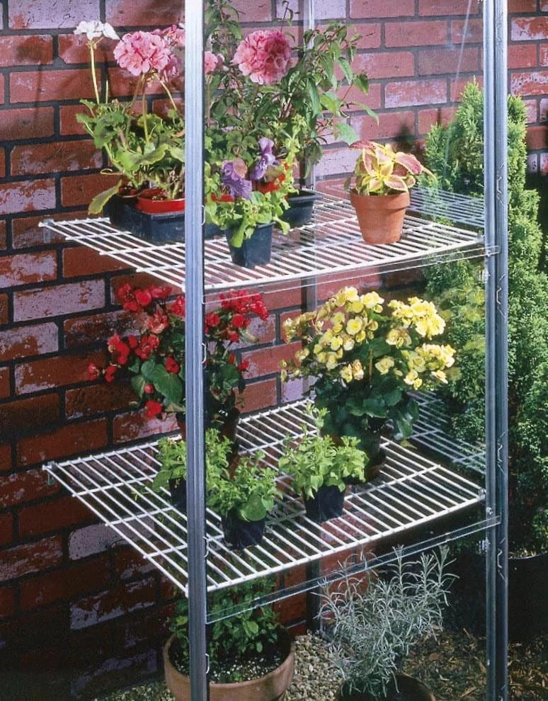 Vitavia Regal Weiß Aluminium Regalset für Anlehnhaus 900 und 1300