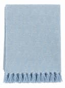 AU Maison Wohndecke mit Fransen 100% Baumwolle Light Blue/Natural Bild 2