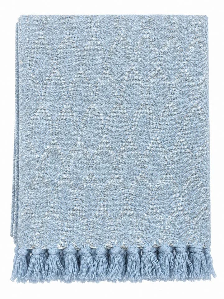 AU Maison Wohndecke mit Fransen 100% Baumwolle Light Blue/Natural - Bild 2