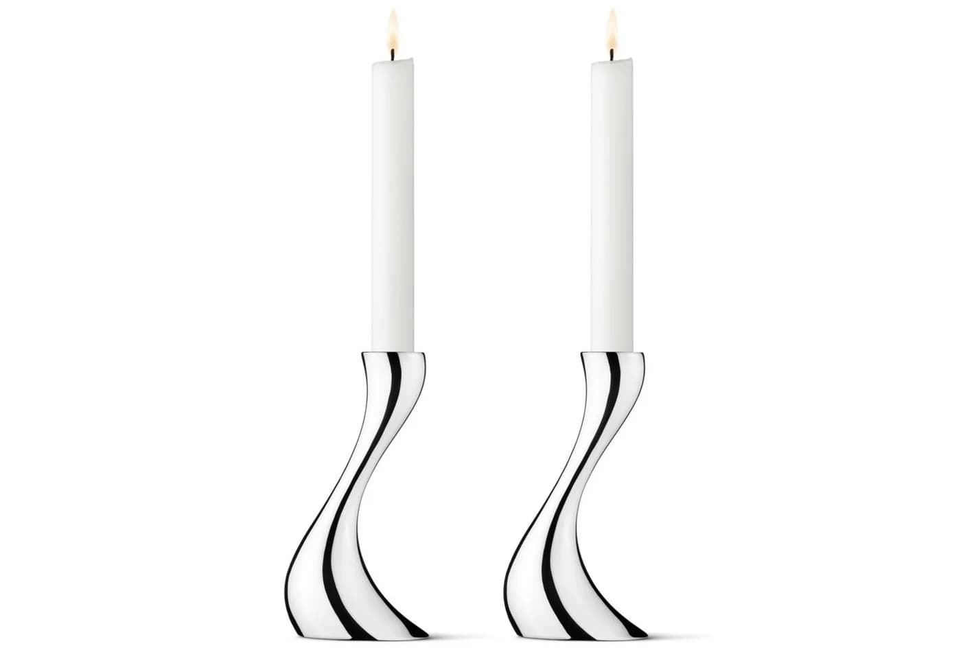 Georg Jensen Cobra Kerzenhalter 2er Set Silber