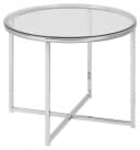 ACTONA GROUP Glastisch Cross Runder Beistelltisch Klarglas Stahl Bild 2