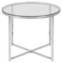 ACTONA GROUP Glastisch Cross Runder Beistelltisch Klarglas Stahl Bild 3