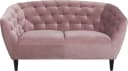 Ambia Home Chesterfield Sofa Rosa 2-Sitzer Samtstoff Bild 2