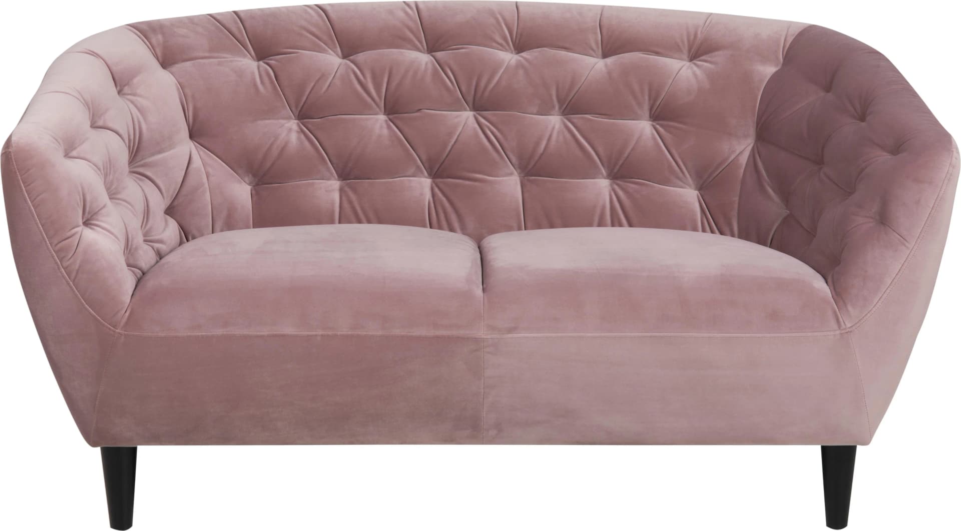 Ambia Home Chesterfield Sofa Rosa 2-Sitzer Samtstoff - Bild 2