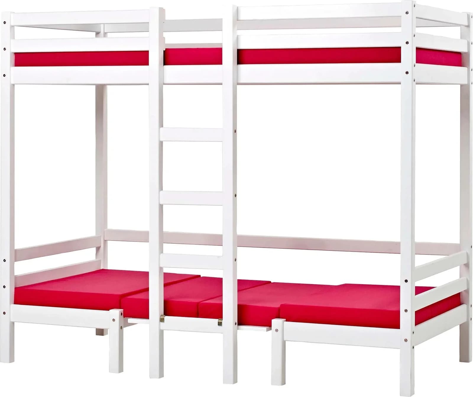 Hoppekids Hochbett ECO Dream JUMBO Weiß Kiefer Umbaubar