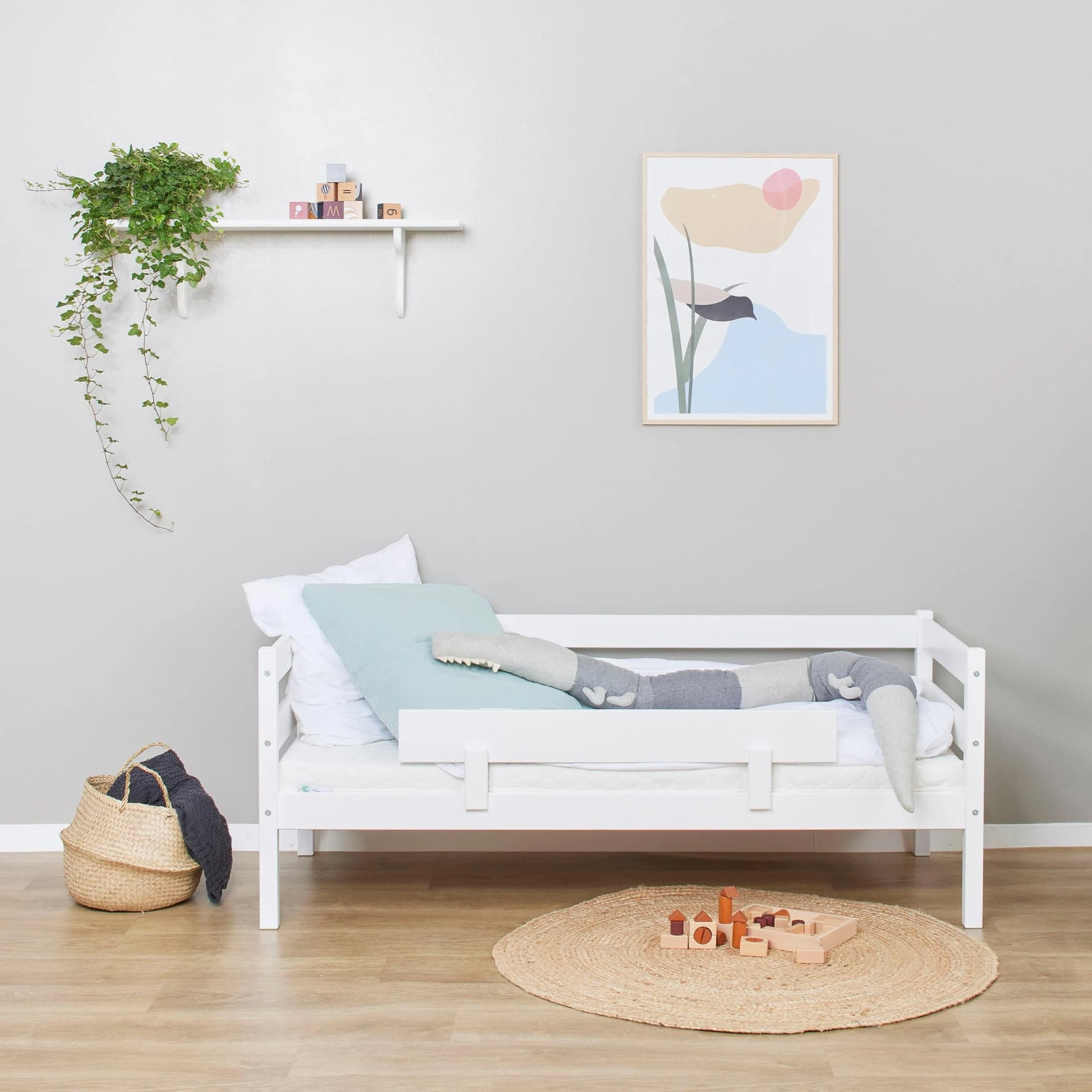 Hoppekids ECO Comfort Kinderbett Weiß Kiefer Massivholz