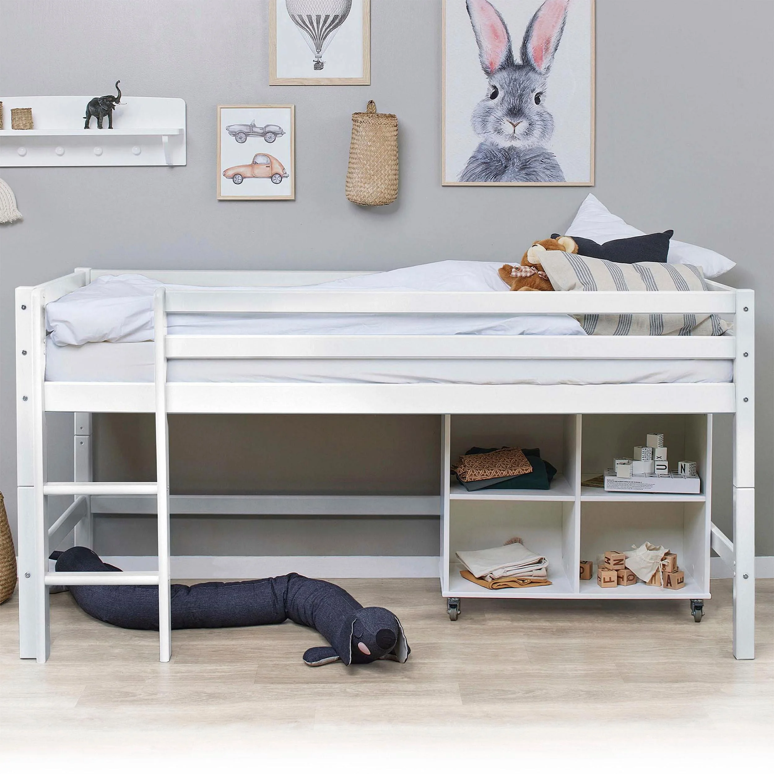 Hoppekids Hochbett ECO Dream MY COLOR Weiß Kiefer massiv